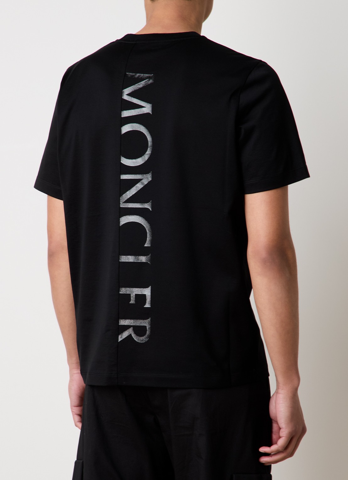 Moncler T-shirt met logo en backprint  - detail 2 zwart
