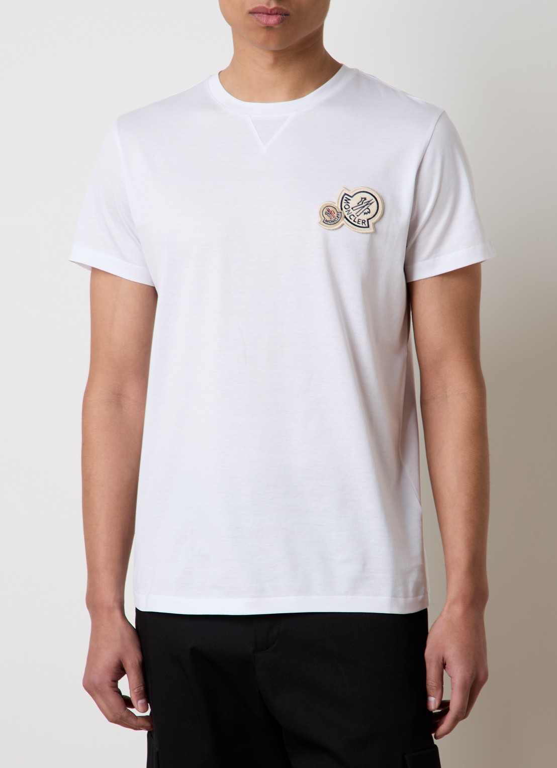 Moncler T-shirt met logo - detail 3 wit