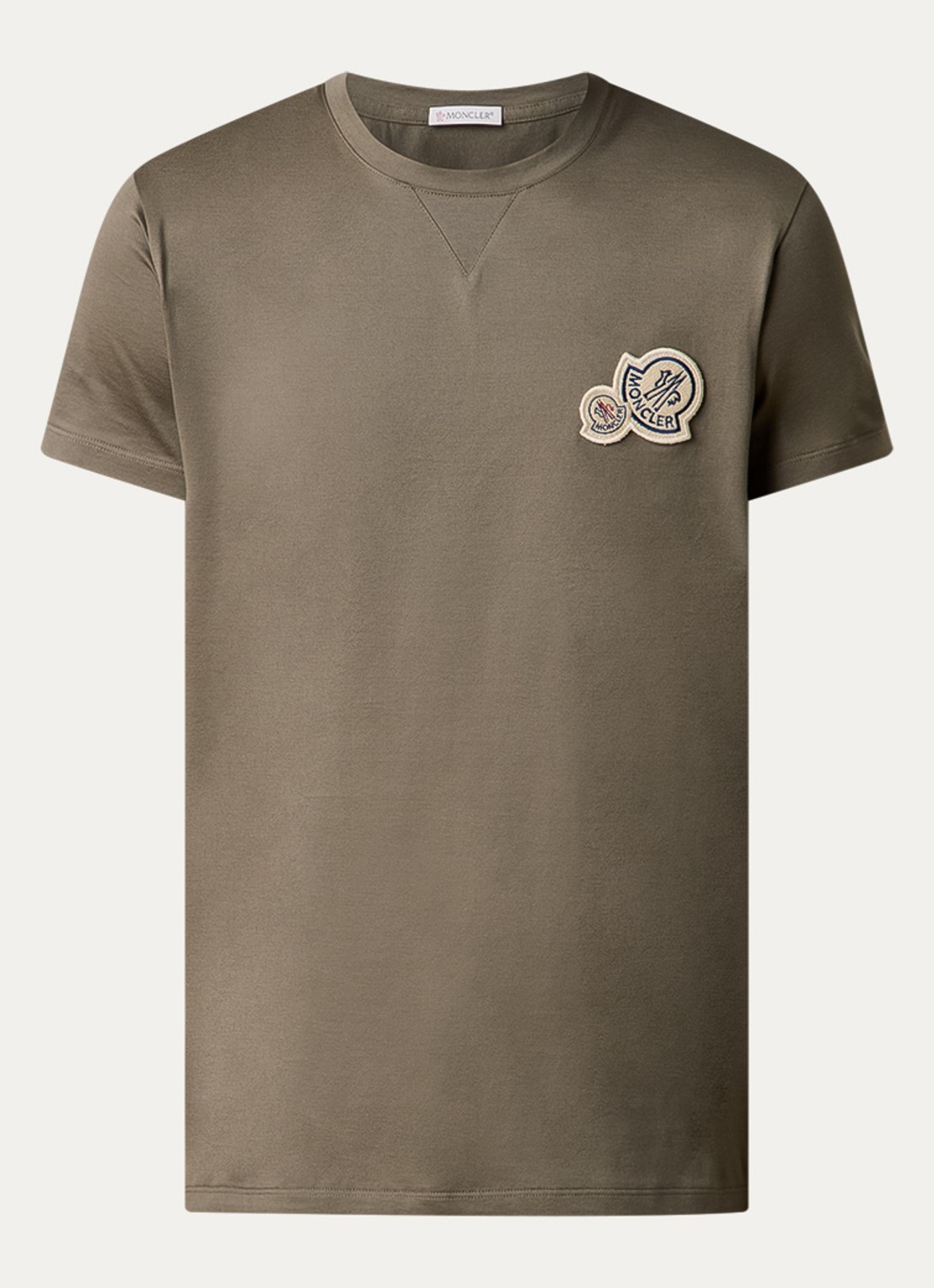 Moncler T-shirt met logo - voorkant 4 legergroen