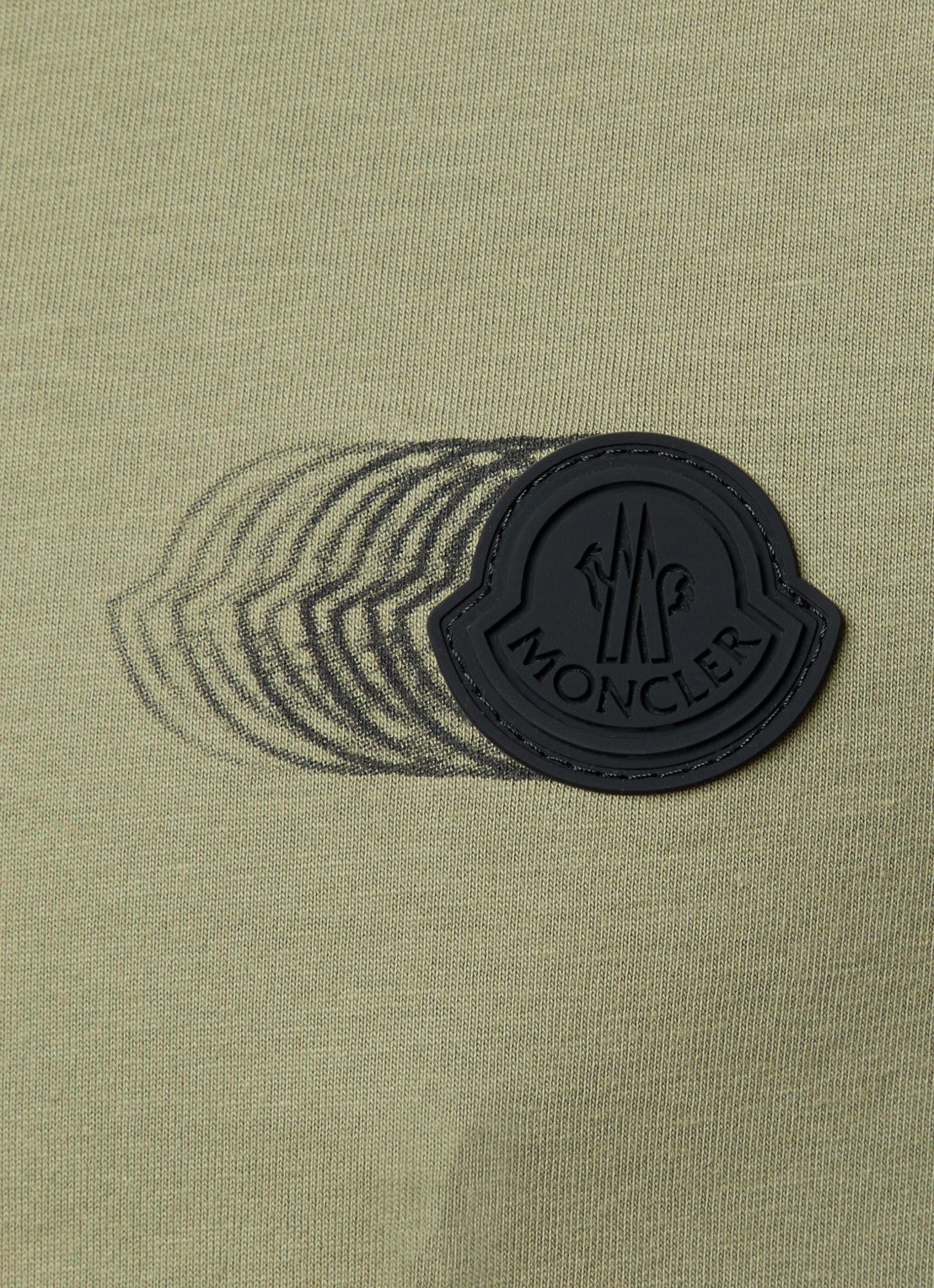 Moncler T-shirt met logo - detail 5 mosgroen