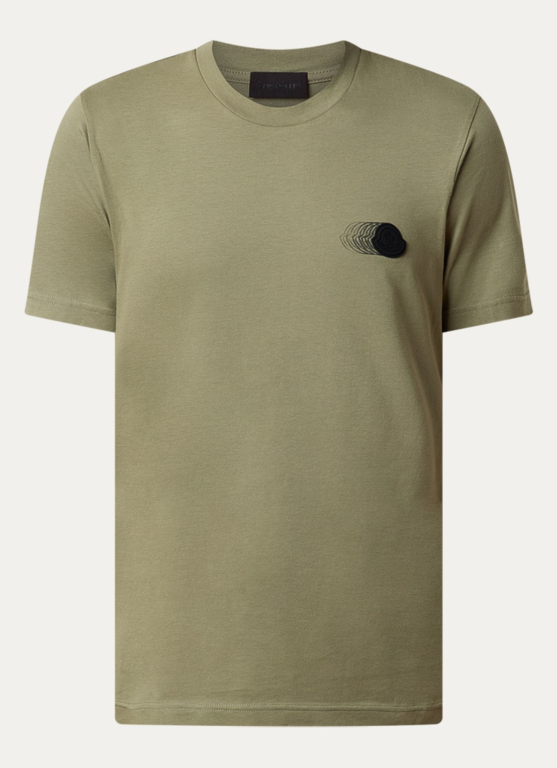 Moncler T-shirt met logo - voorkant mosgroen