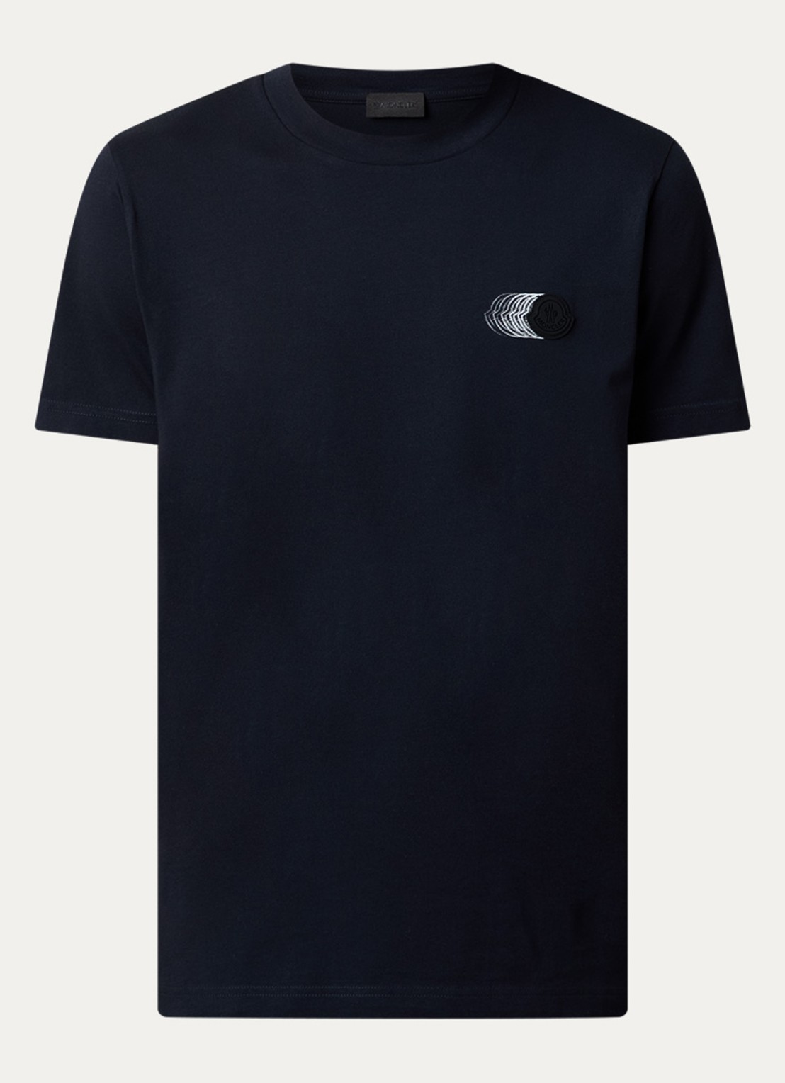 Moncler T-shirt met logo - voorkant 2 donkerblauw
