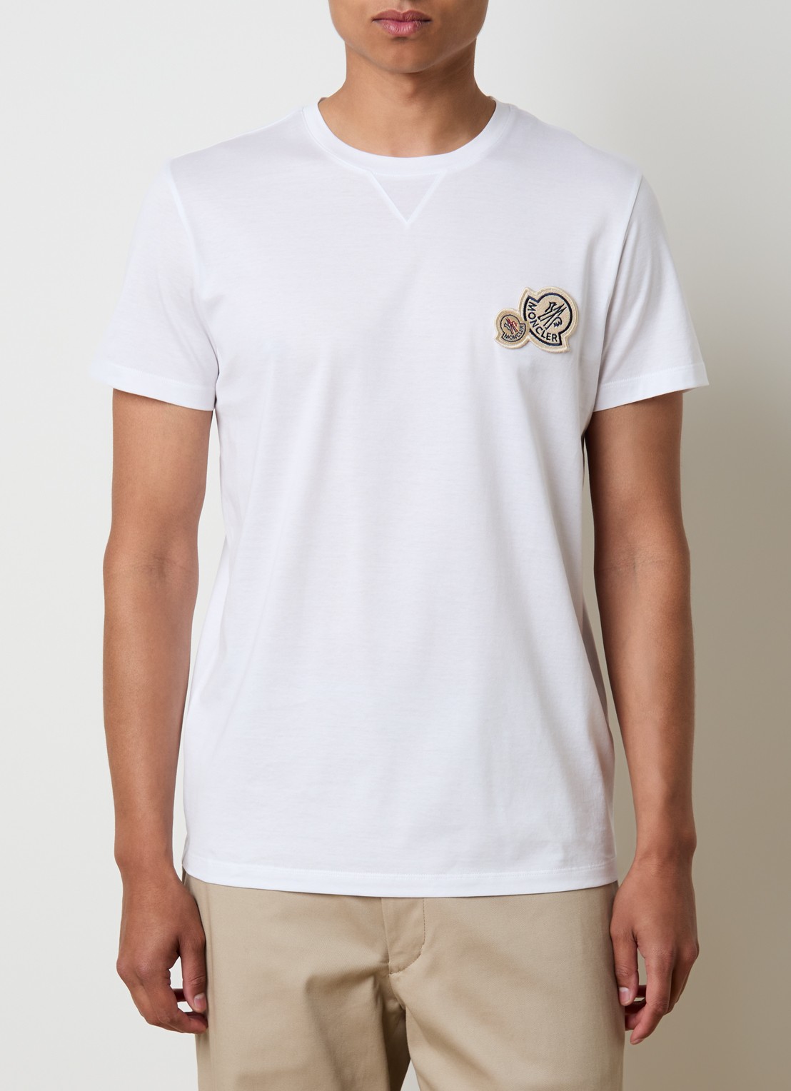 Moncler T-shirt met logo - detail 2 wit