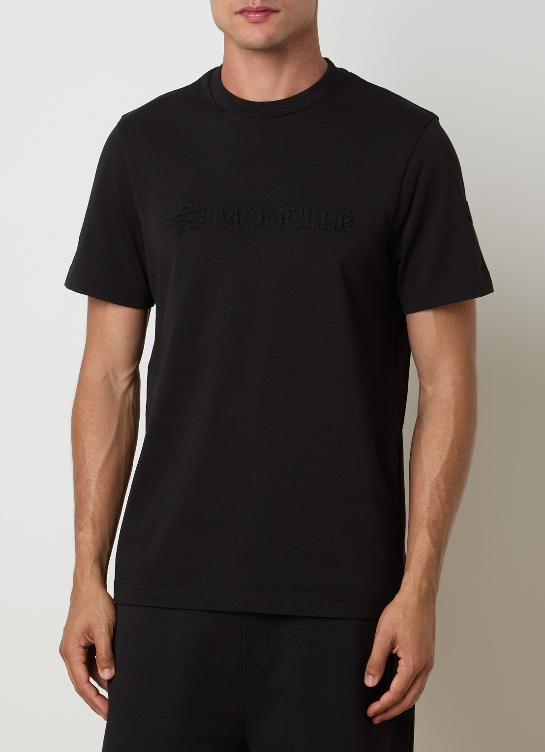 Moncler T-shirt met logo - detail 3 zwart