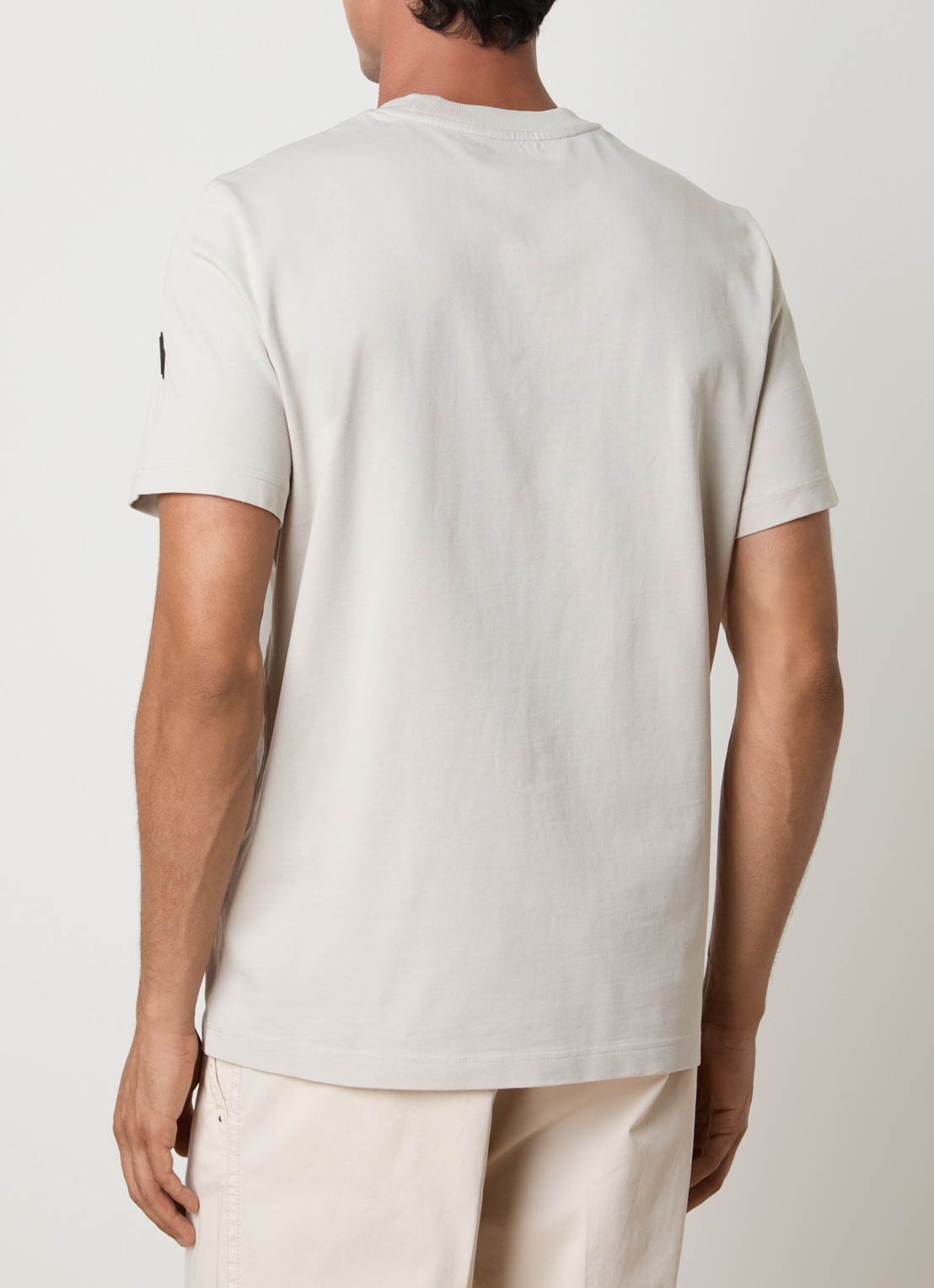 Moncler T-shirt met logo - achterkant gebroken wit