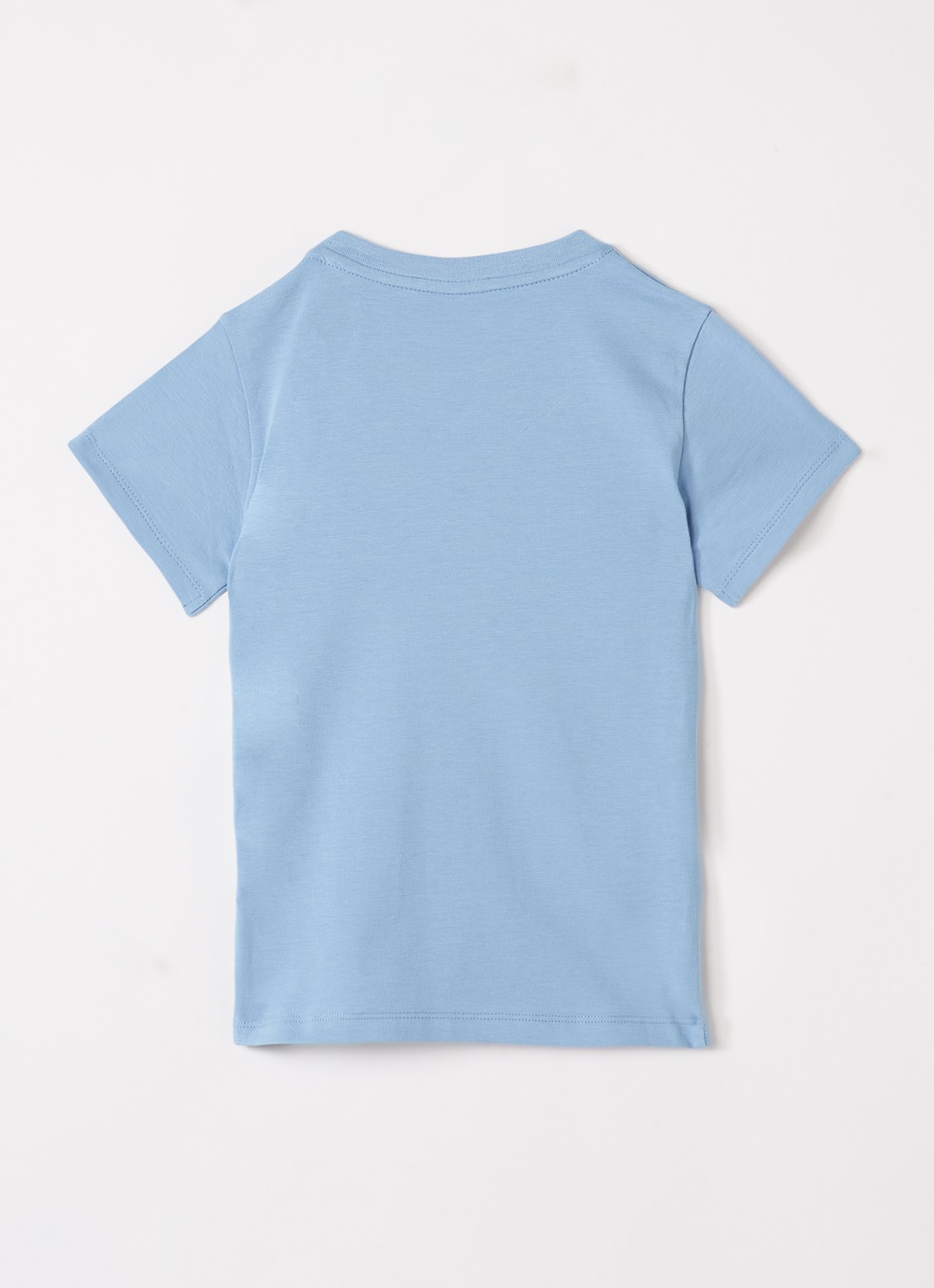 Moncler T-shirt met logo - voorkant 2 lichtblauw