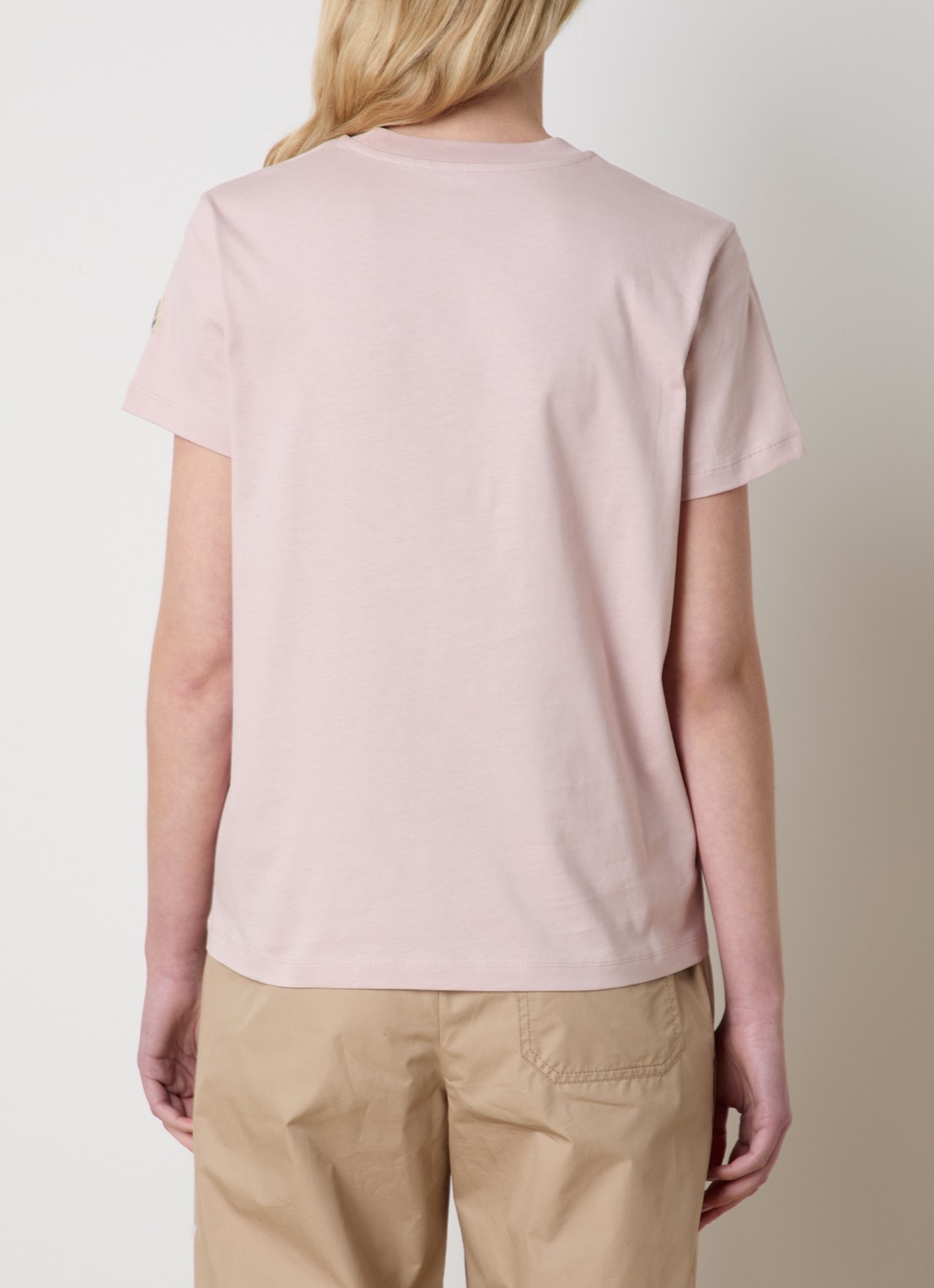 Moncler T-shirt met logo - achterkant 5 oudroze