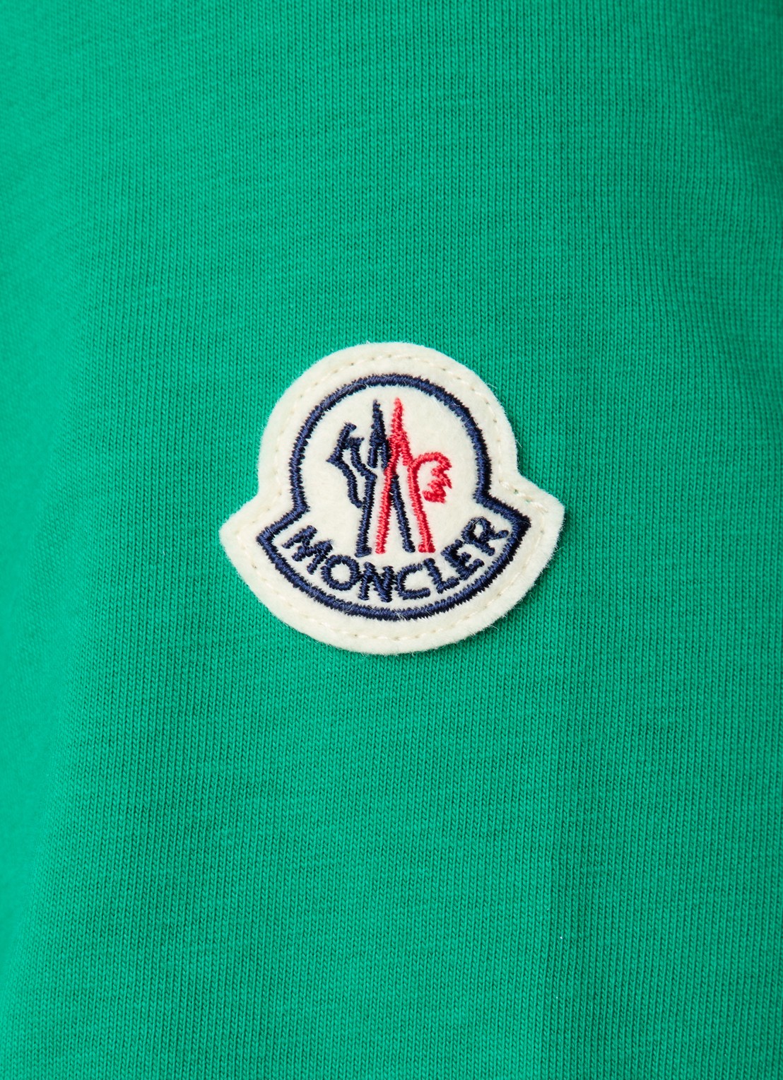 Moncler T-shirt met logoborduring - detail 2 groen