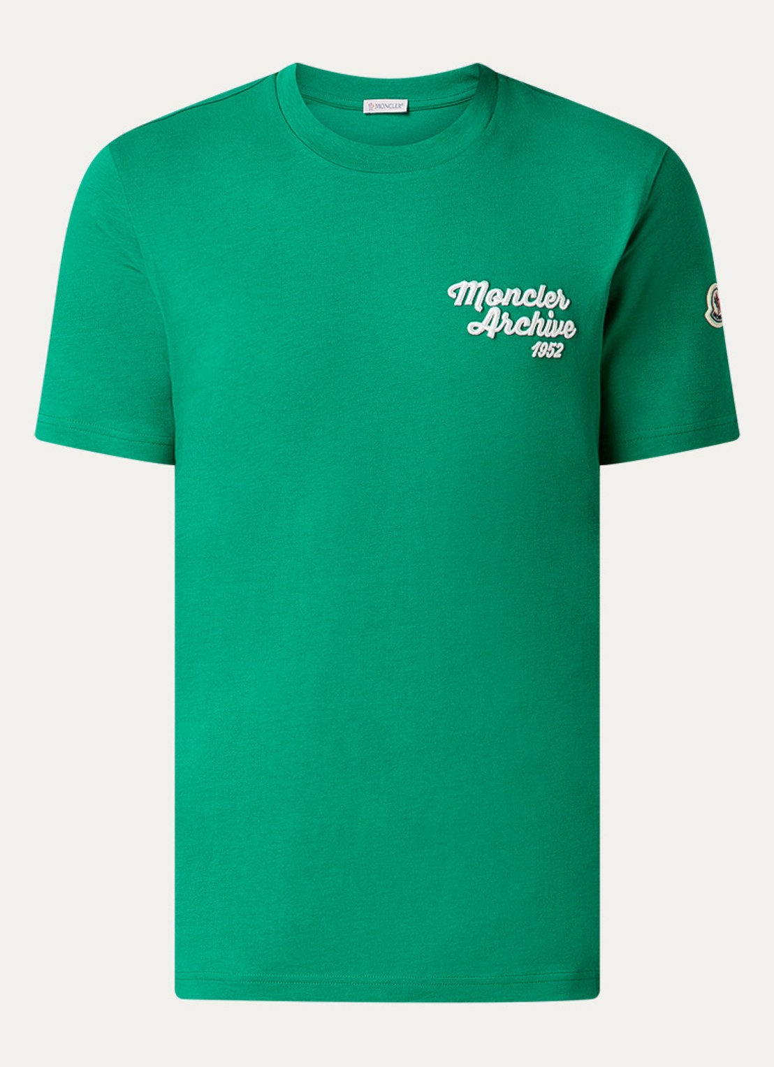 Moncler T-shirt met logoborduring - voorkant 4 groen
