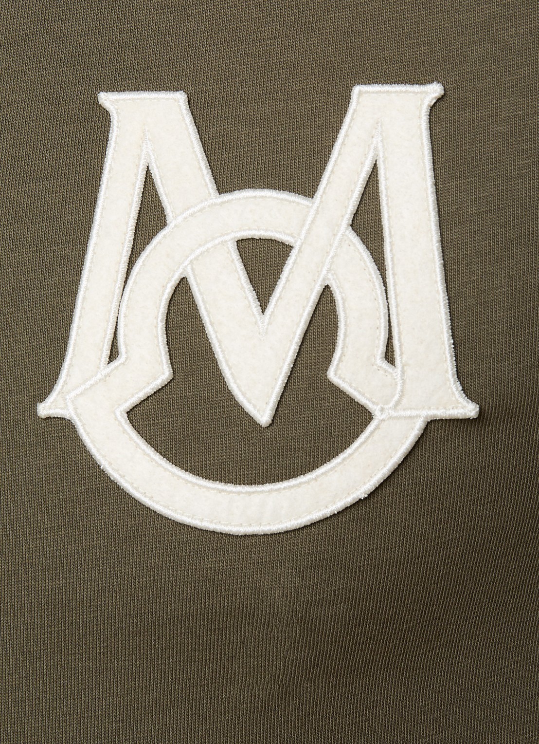 Moncler T-shirt met logoborduring - detail 3 bronsgroen