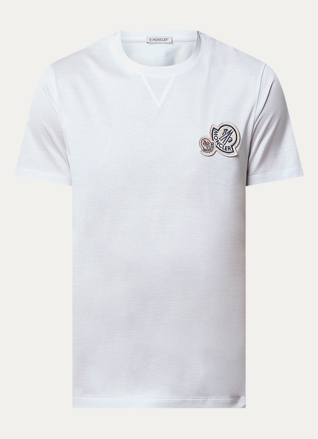 Moncler T-shirt met logoborduring - voorkant 4 wit