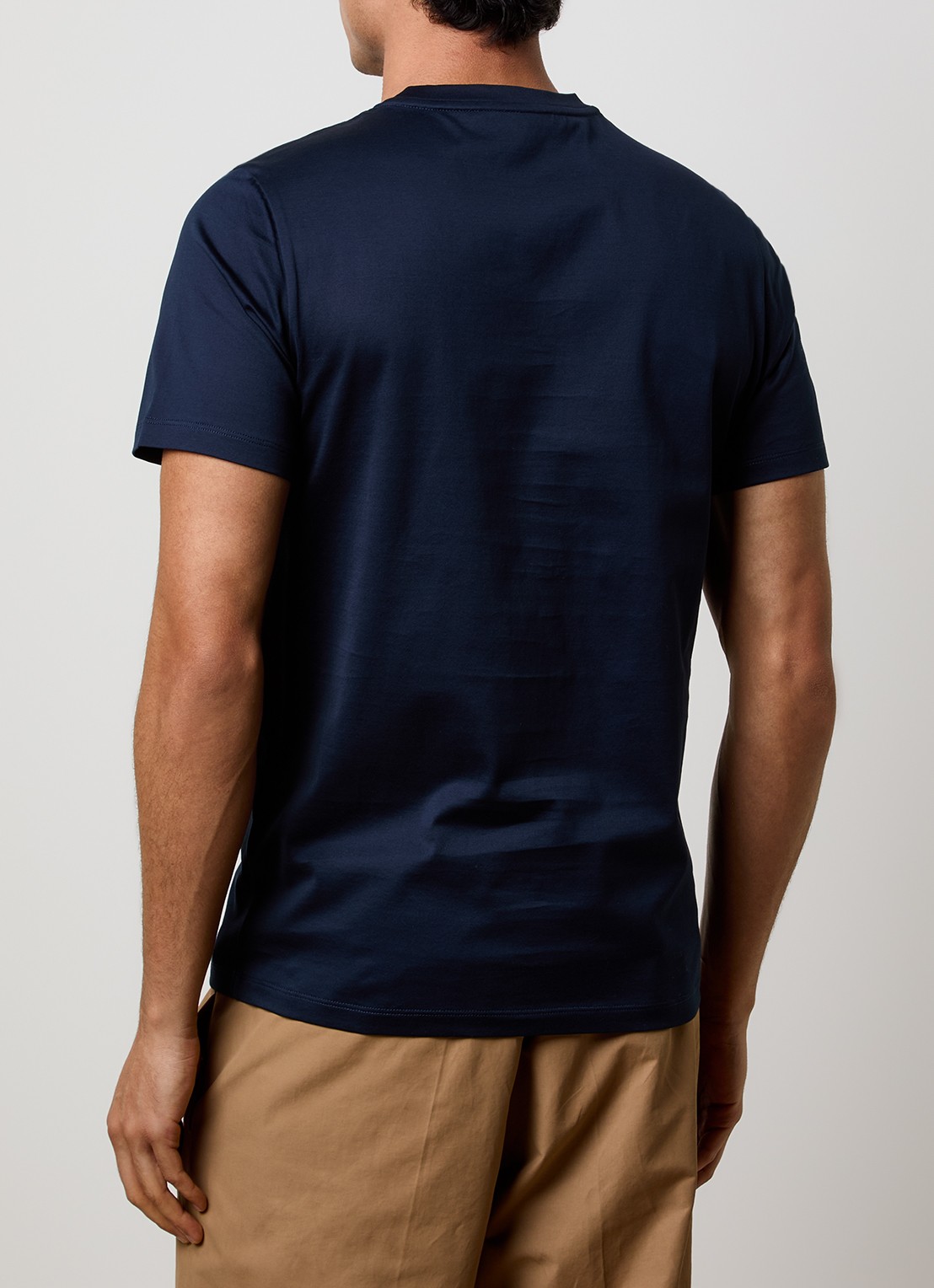 Moncler T-shirt met logoborduring - achterkant donkerblauw