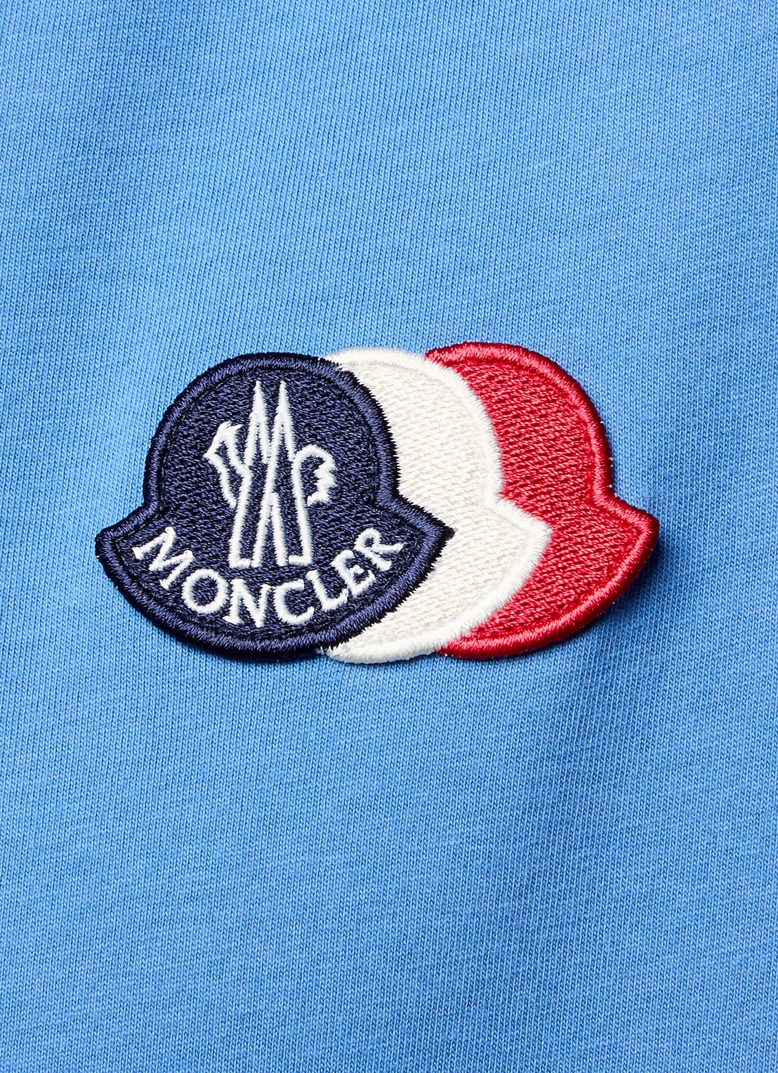 Moncler T-shirt met logoborduring - detail 5 blauw