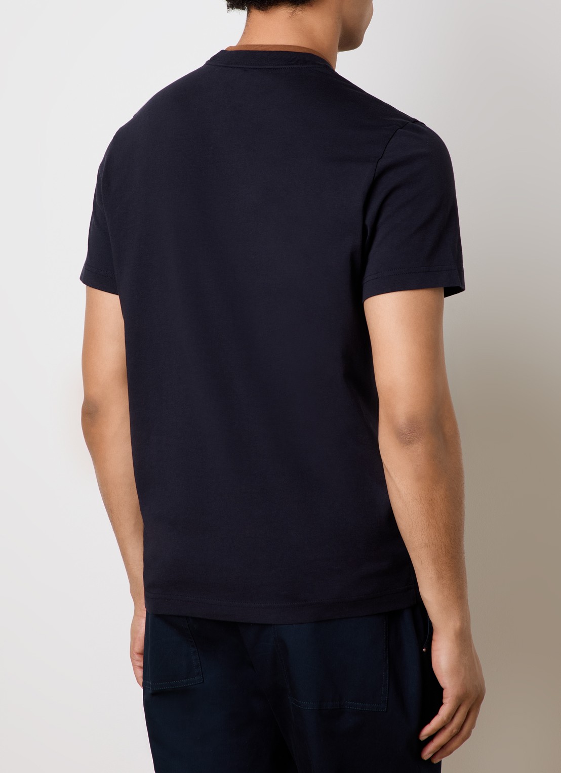 Moncler T-shirt met logoborduring - achterkant 5 donkerblauw