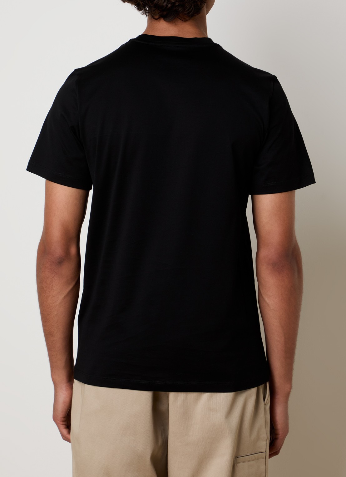 Moncler T-shirt met logoborduring - achterkant 3 zwart