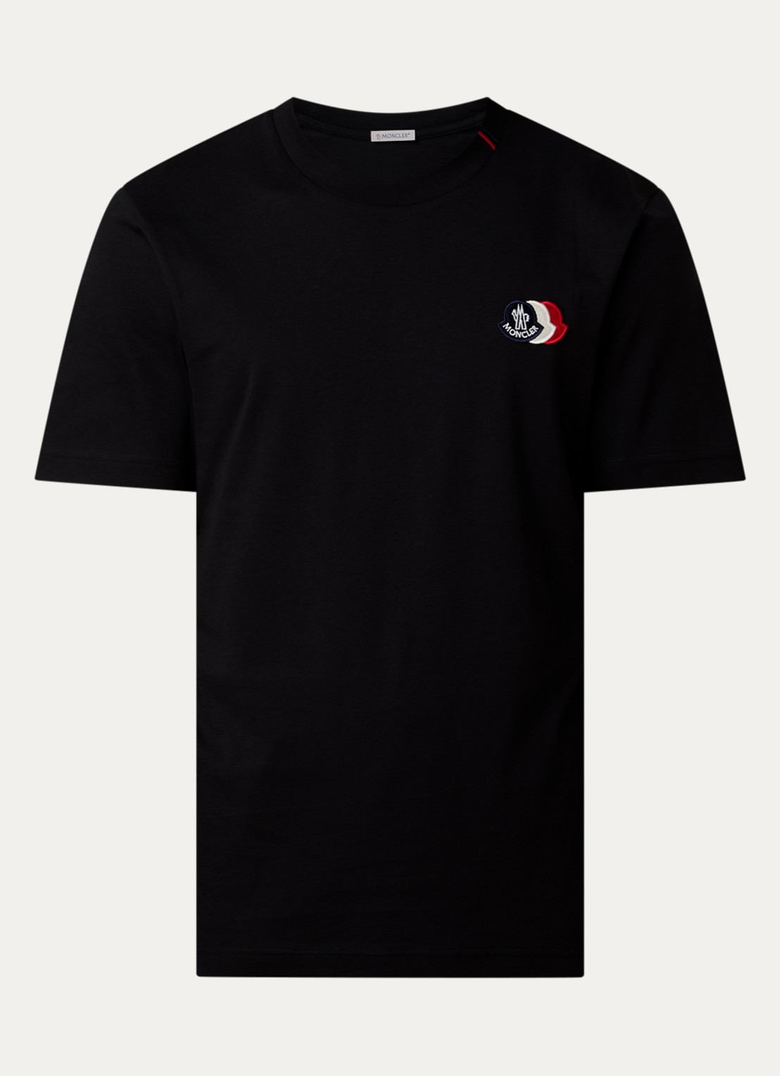 Moncler T-shirt met logoborduring - voorkant 4 zwart