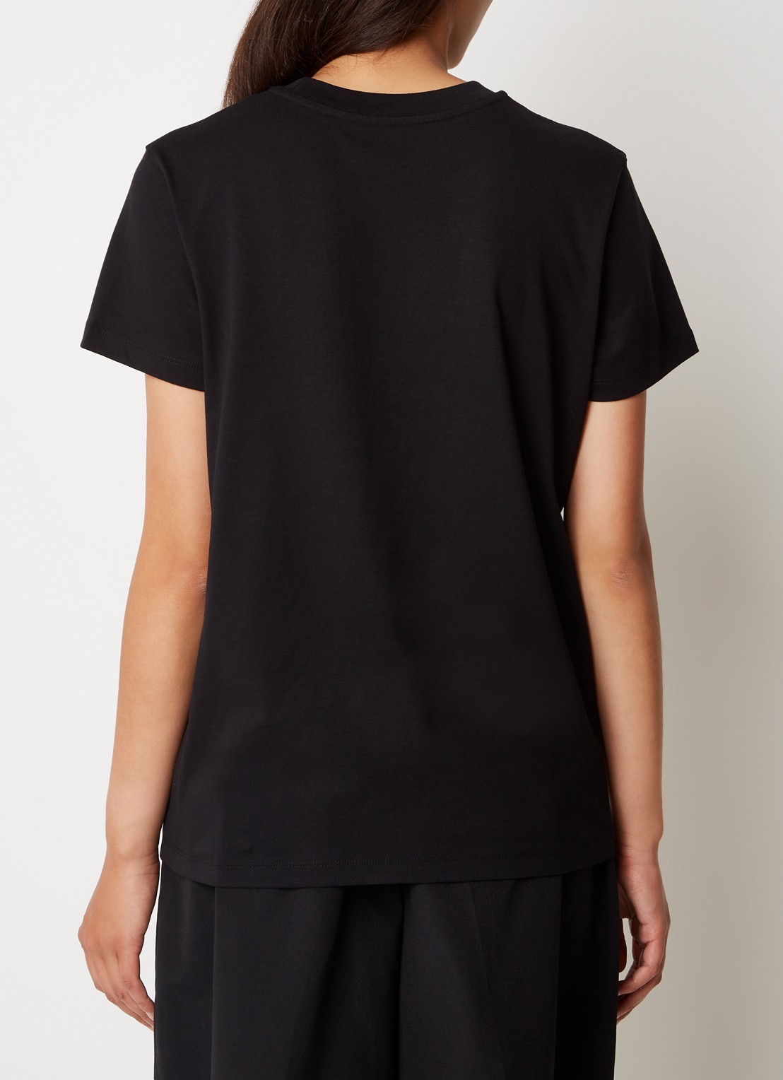 Moncler T-shirt met logoborduring - achterkant zwart