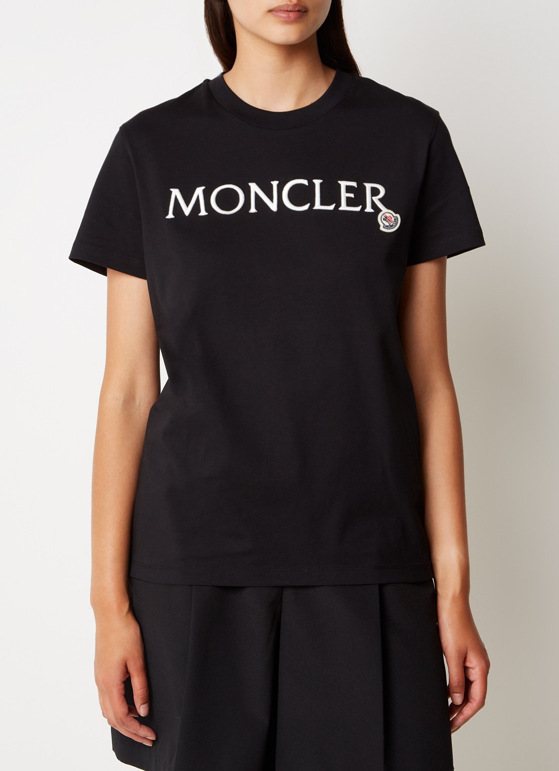 Moncler T-shirt met logoborduring - detail 2 zwart