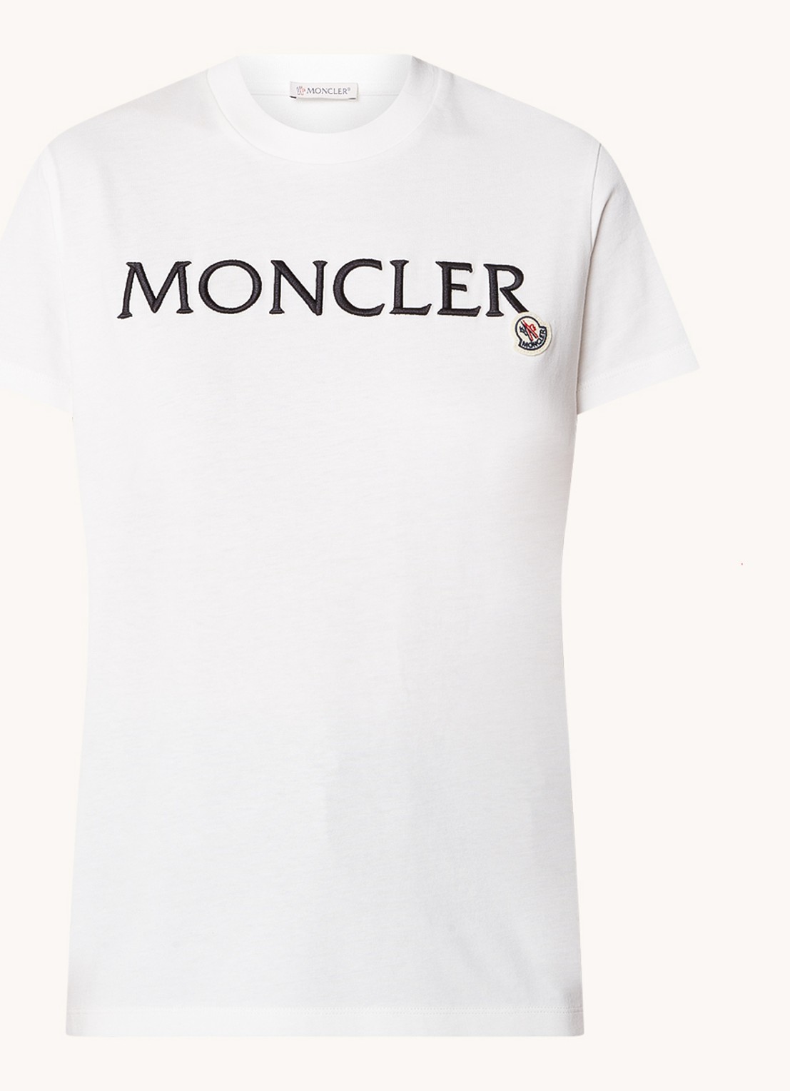 Moncler T-shirt met logoborduring - voorkant 2 wit