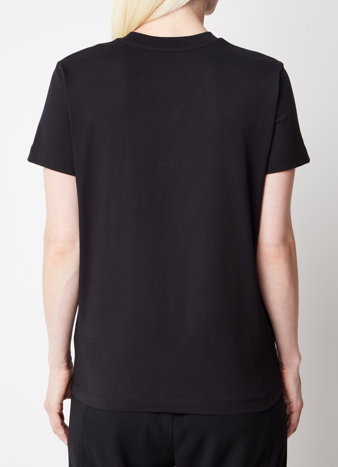 Moncler T-shirt met logoborduring - achterkant zwart