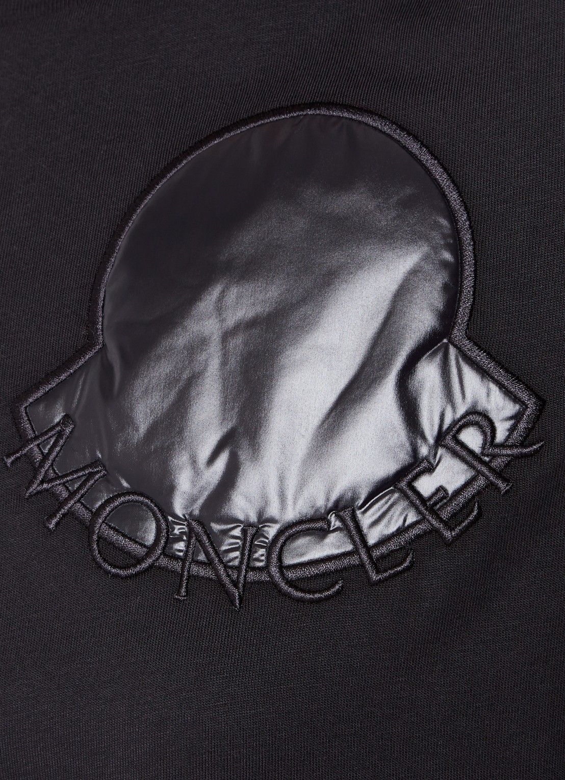 Moncler T-shirt met logoborduring - detail 5 zwart