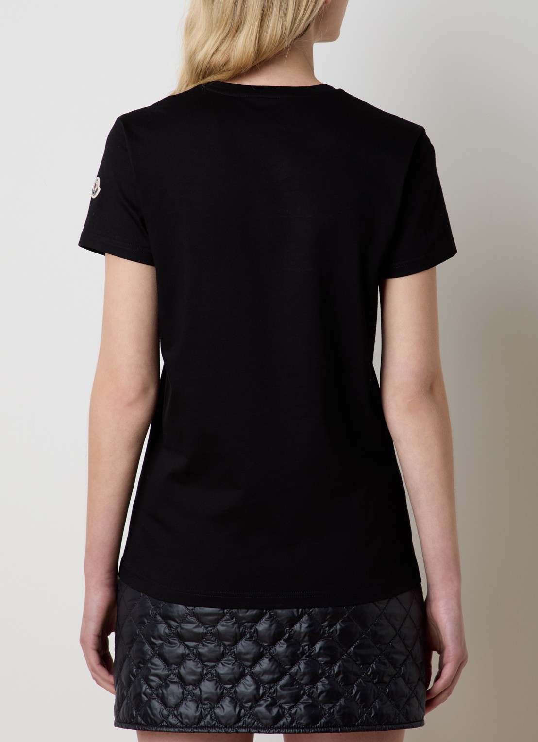 Moncler T-shirt met logoborduring - achterkant 5 zwart