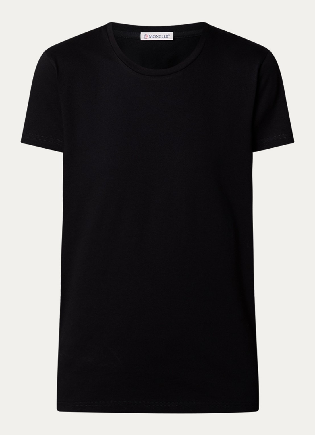 Moncler T-shirt met logoborduring - voorkant 3 zwart
