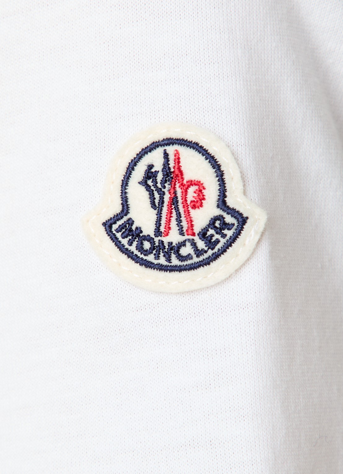 Moncler T-shirt met logoborduring - detail 3 gebroken wit