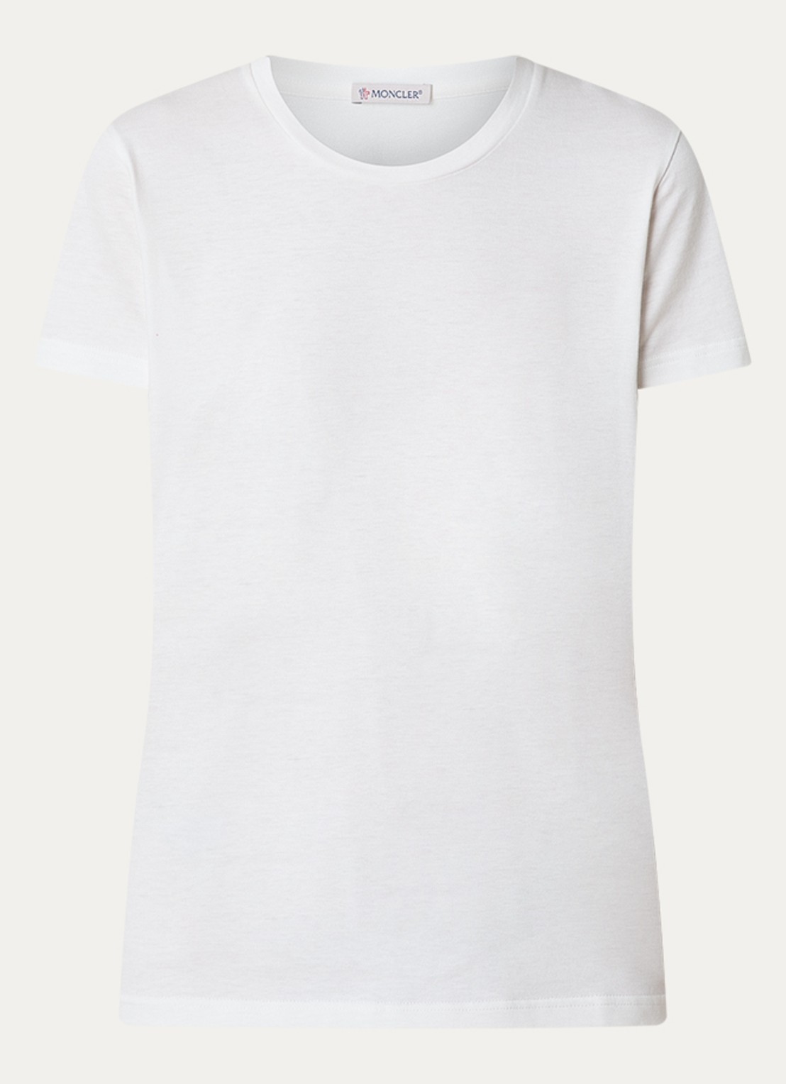 Moncler T-shirt met logoborduring - voorkant 4 gebroken wit