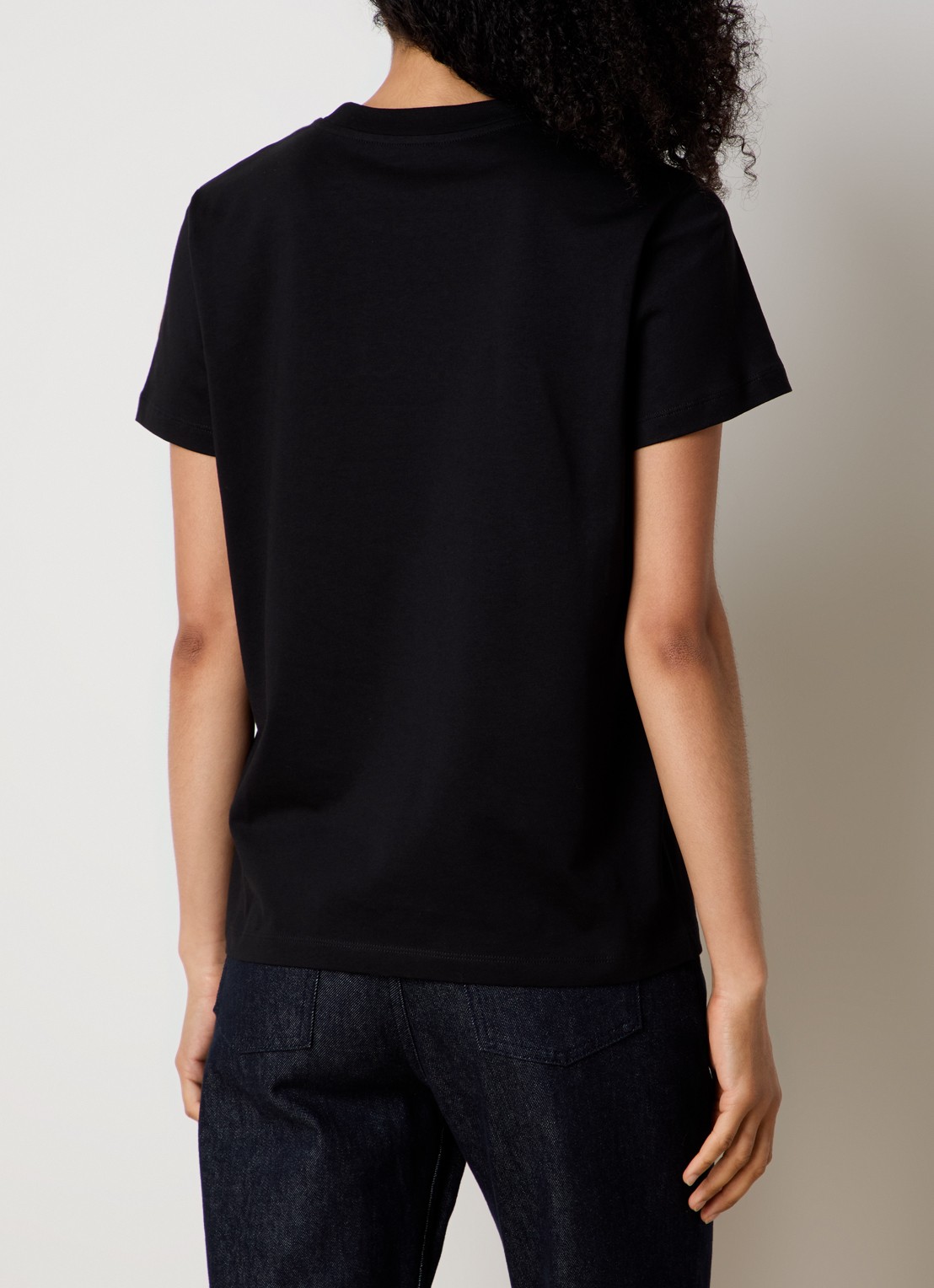 Moncler T-shirt met logoborduring - achterkant 5 zwart