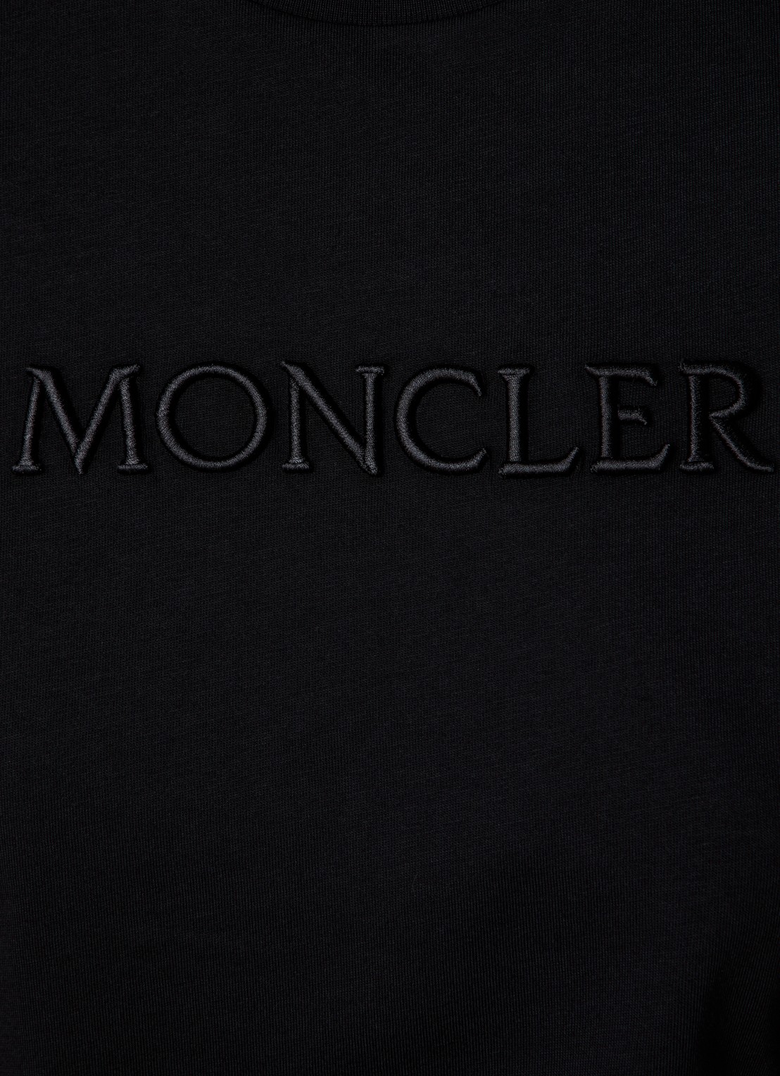 Moncler T-shirt met logoborduring - detail 4 zwart