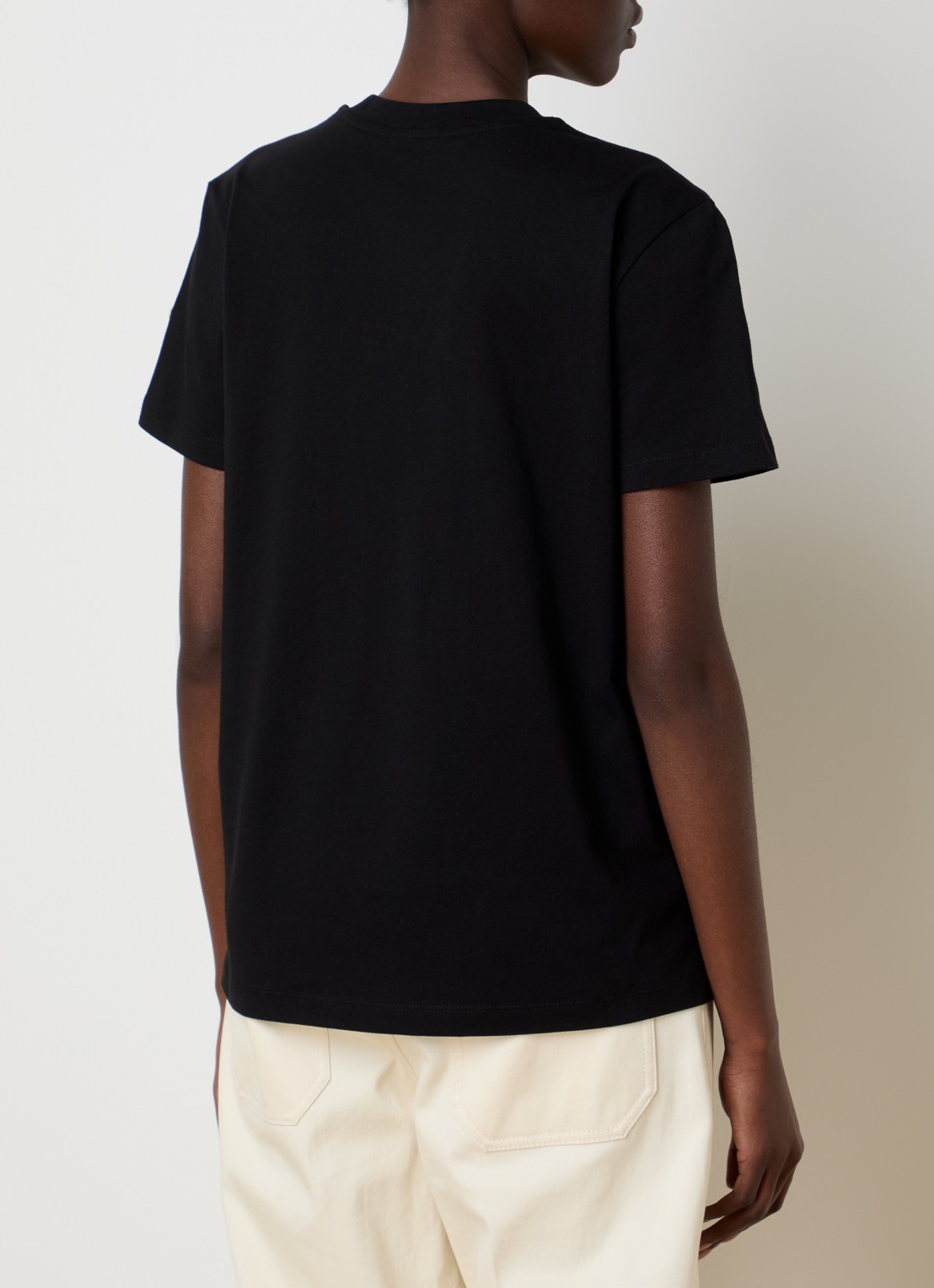 Moncler T-shirt met logoborduring - achterkant 3 zwart
