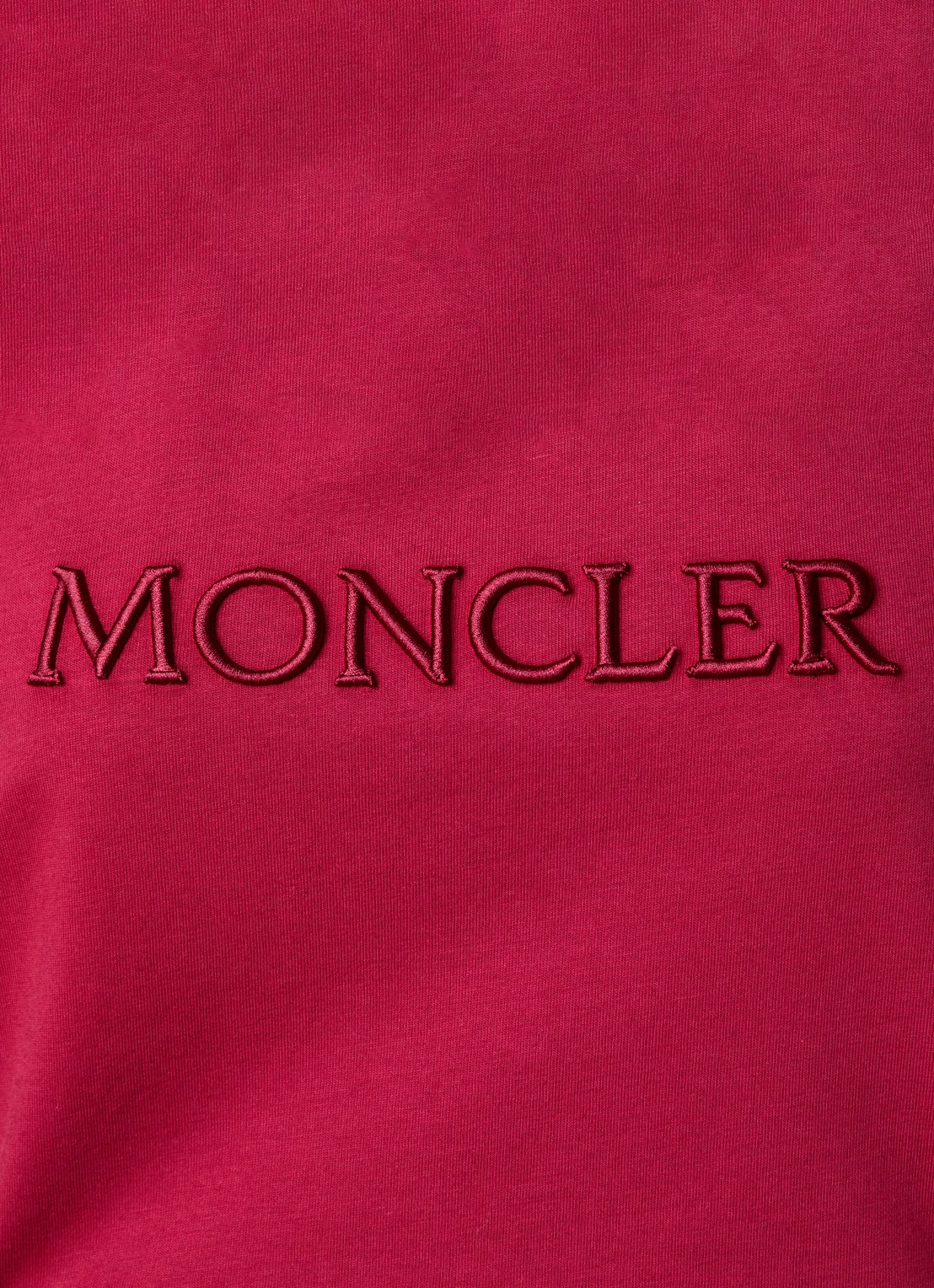 Moncler T-shirt met logoborduring - detail 3 donkerrood