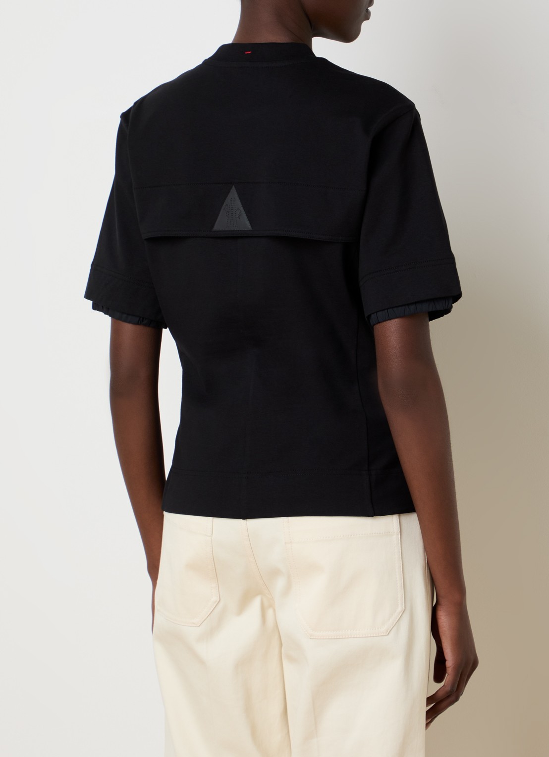 Moncler T-shirt met logoborduring - achterkant zwart