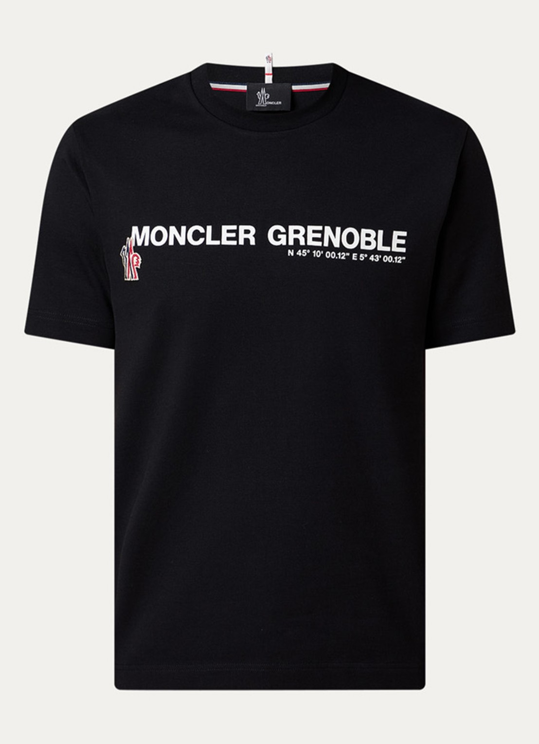 Moncler T-shirt met logoprint - voorkant zwart