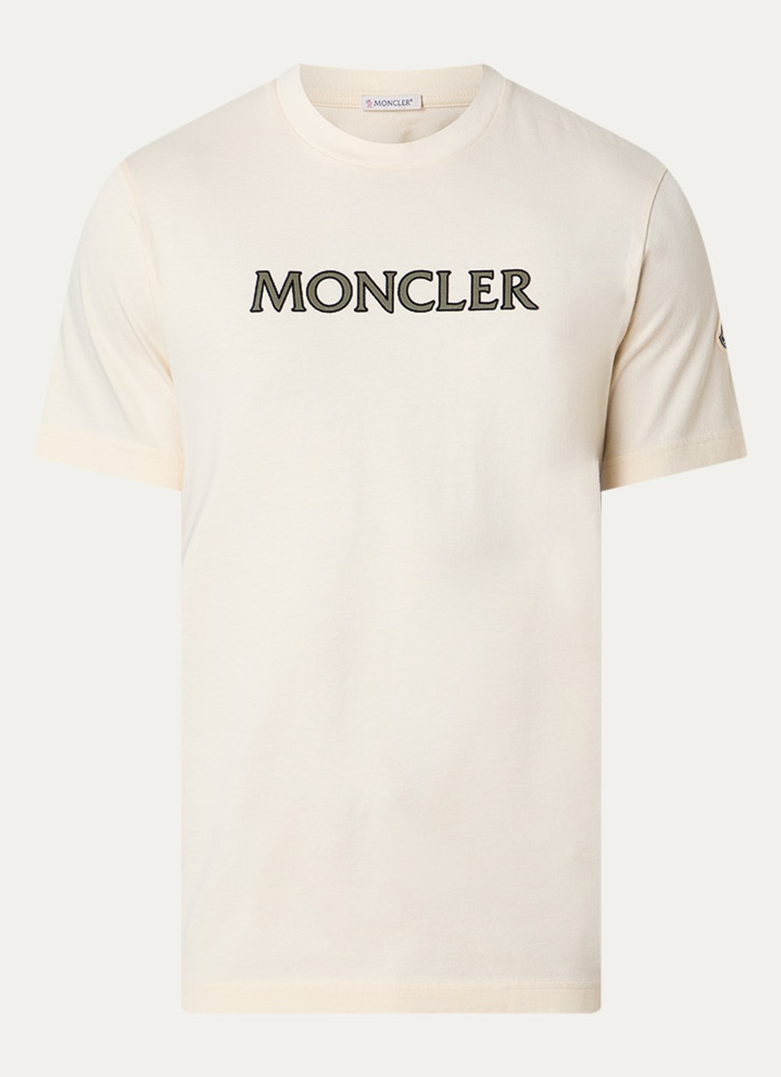 Moncler T-shirt met logoprint - voorkant 4 creme