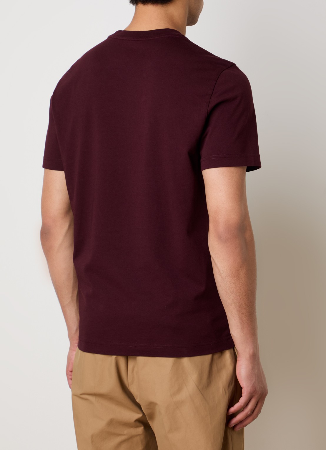 Moncler T-shirt met logoprint - achterkant bordeauxrood