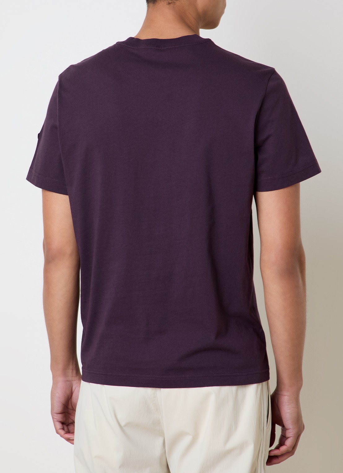 Moncler T-shirt met logoprint - achterkant aubergine
