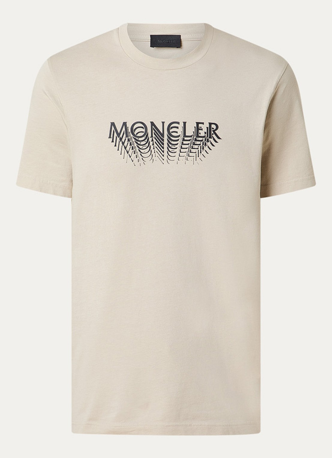 Moncler T-shirt met logoprint - voorkant 4 beige