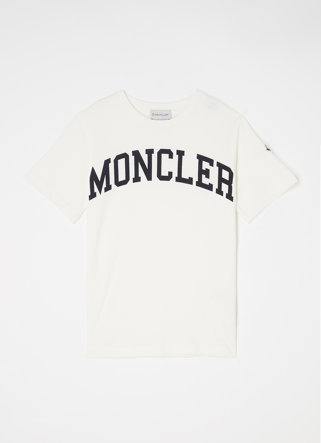 Moncler T-shirt met logoprint - voorkant wit