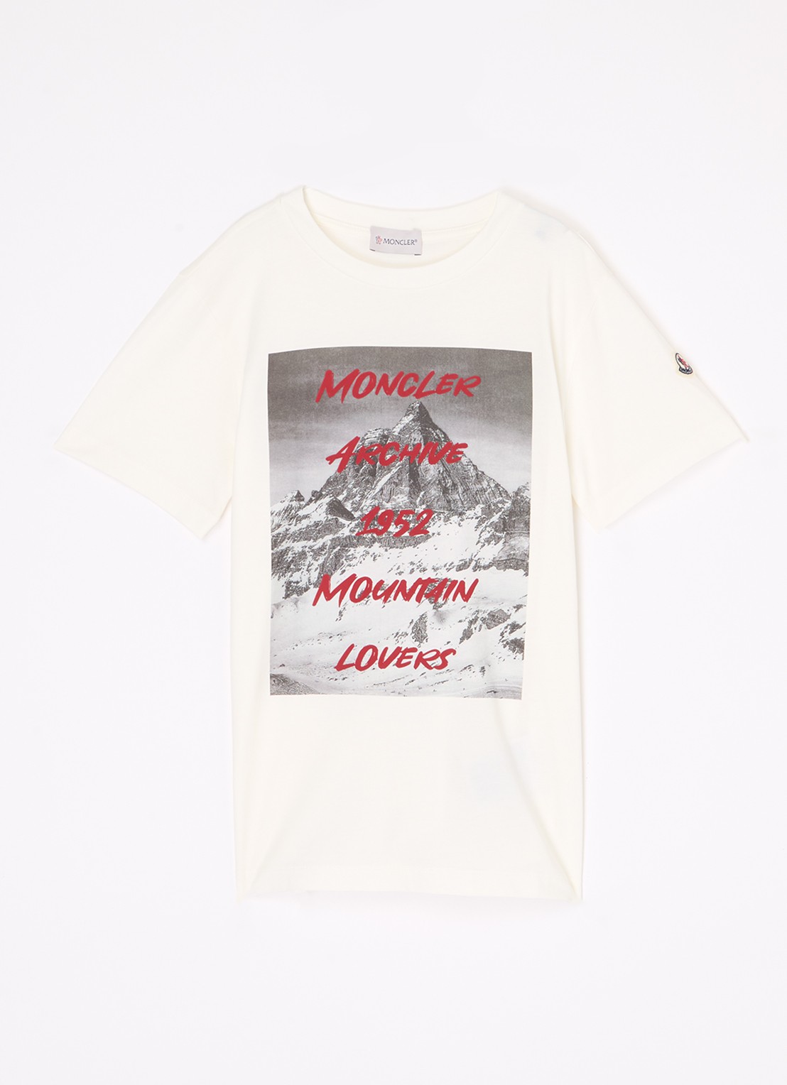 Moncler T-shirt met logoprint - voorkant wit