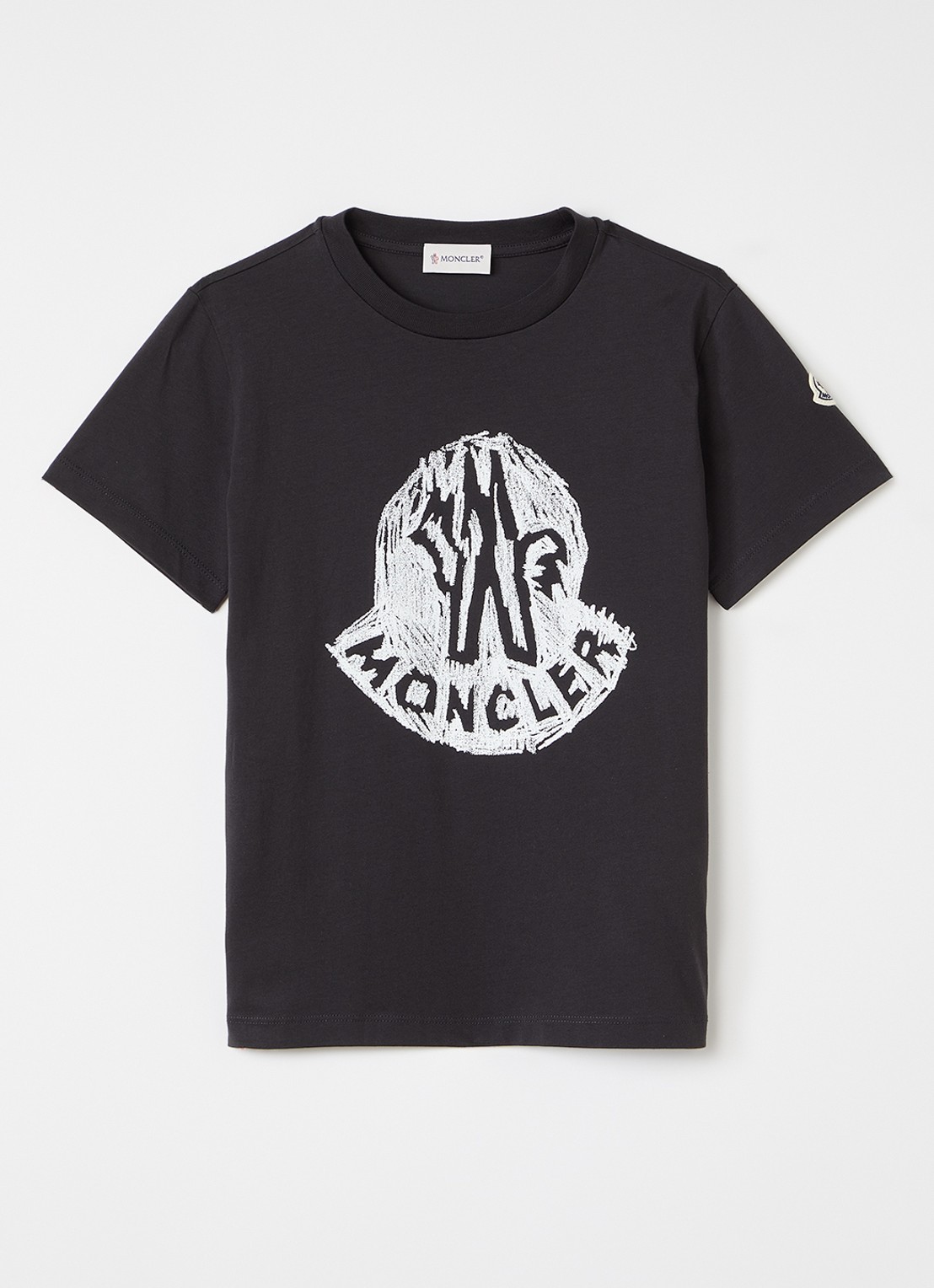 Moncler T-shirt met logoprint - voorkant zwart