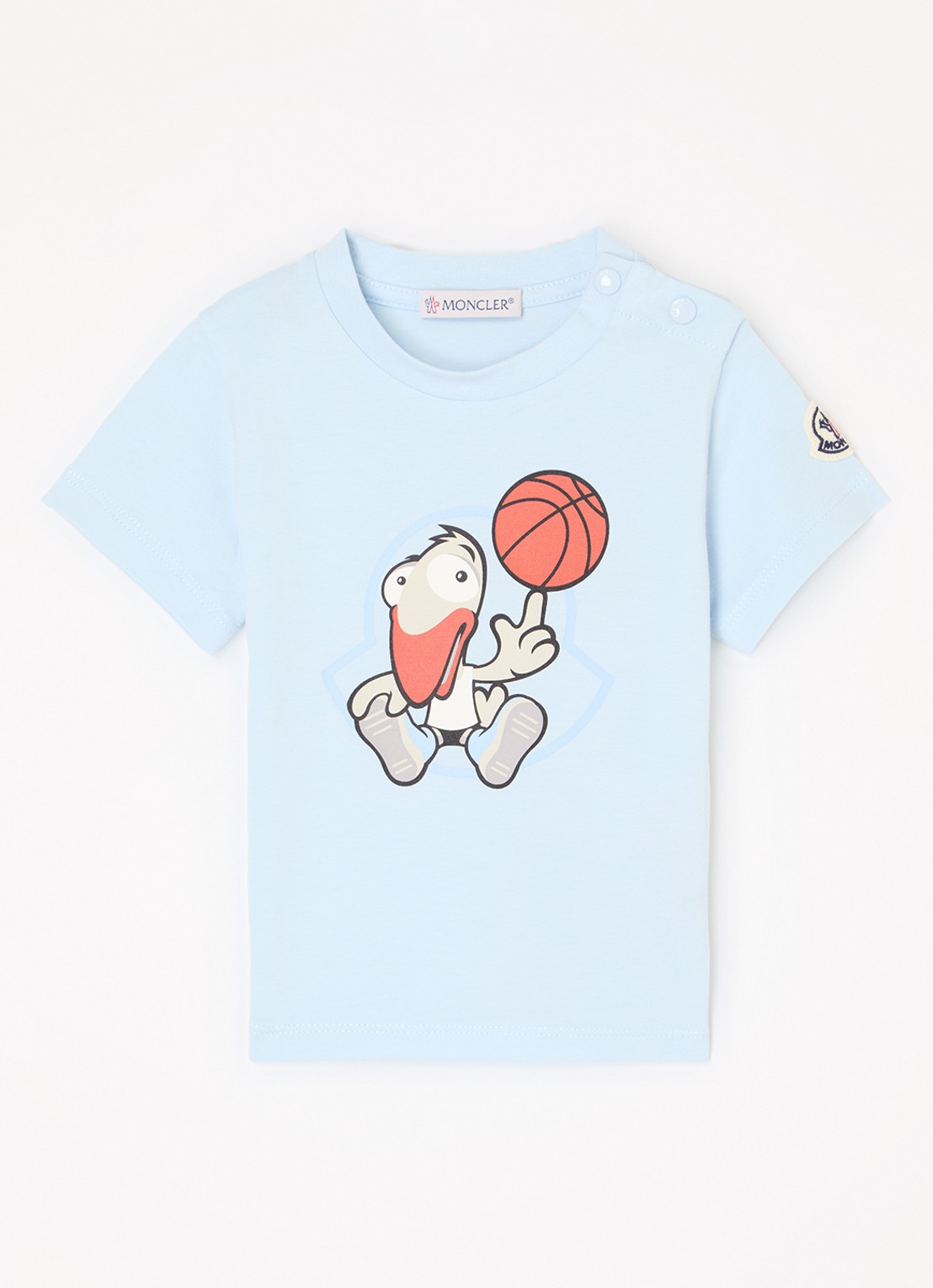 Moncler T-shirt met print - voorkant lichtblauw