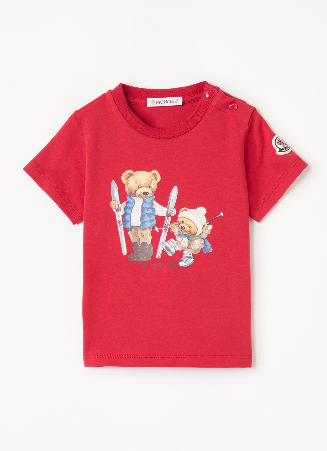 Moncler T-shirt met print - voorkant rood
