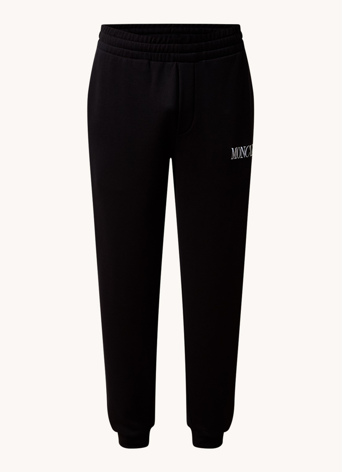 Moncler Tapered fit joggingbroek met logoborduring met steekzakken - voorkant zwart