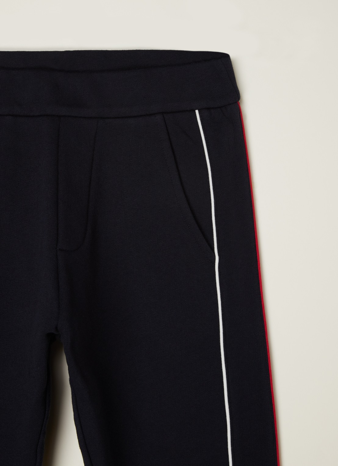 Moncler Tapered fit joggingbroek met logoborduring - detail 3 donkerblauw