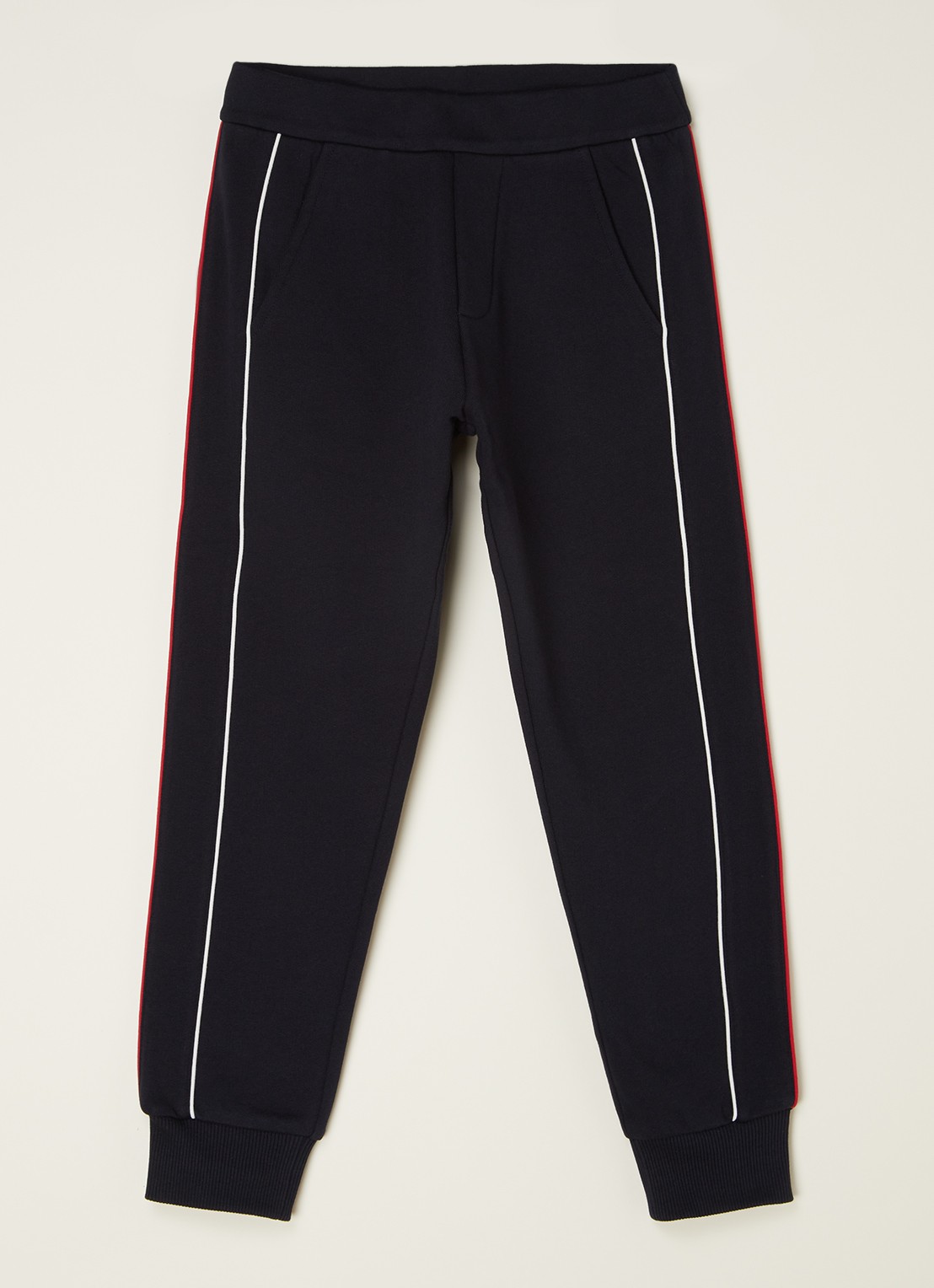 Moncler Tapered fit joggingbroek met logoborduring - voorkant 2 donkerblauw