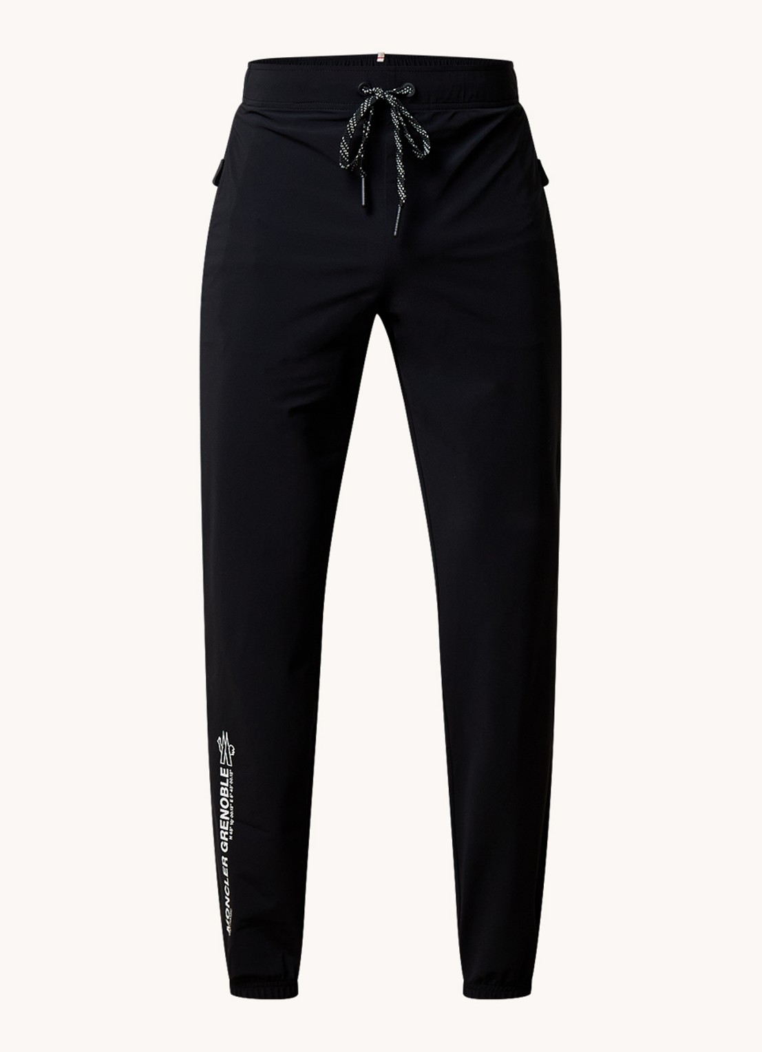 Moncler Tapered fit joggingbroek met ritszakken - voorkant 5 zwart