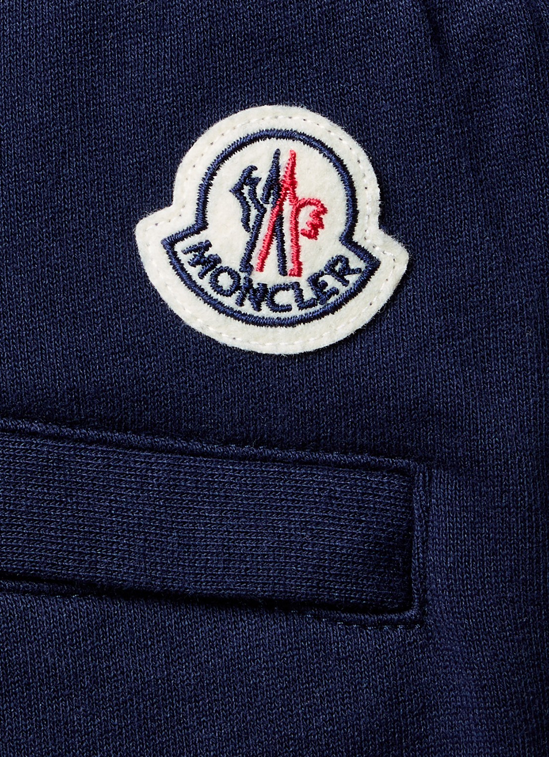 Moncler Tapered fit joggingbroek met steekzakken en logo - detail 3 donkerblauw