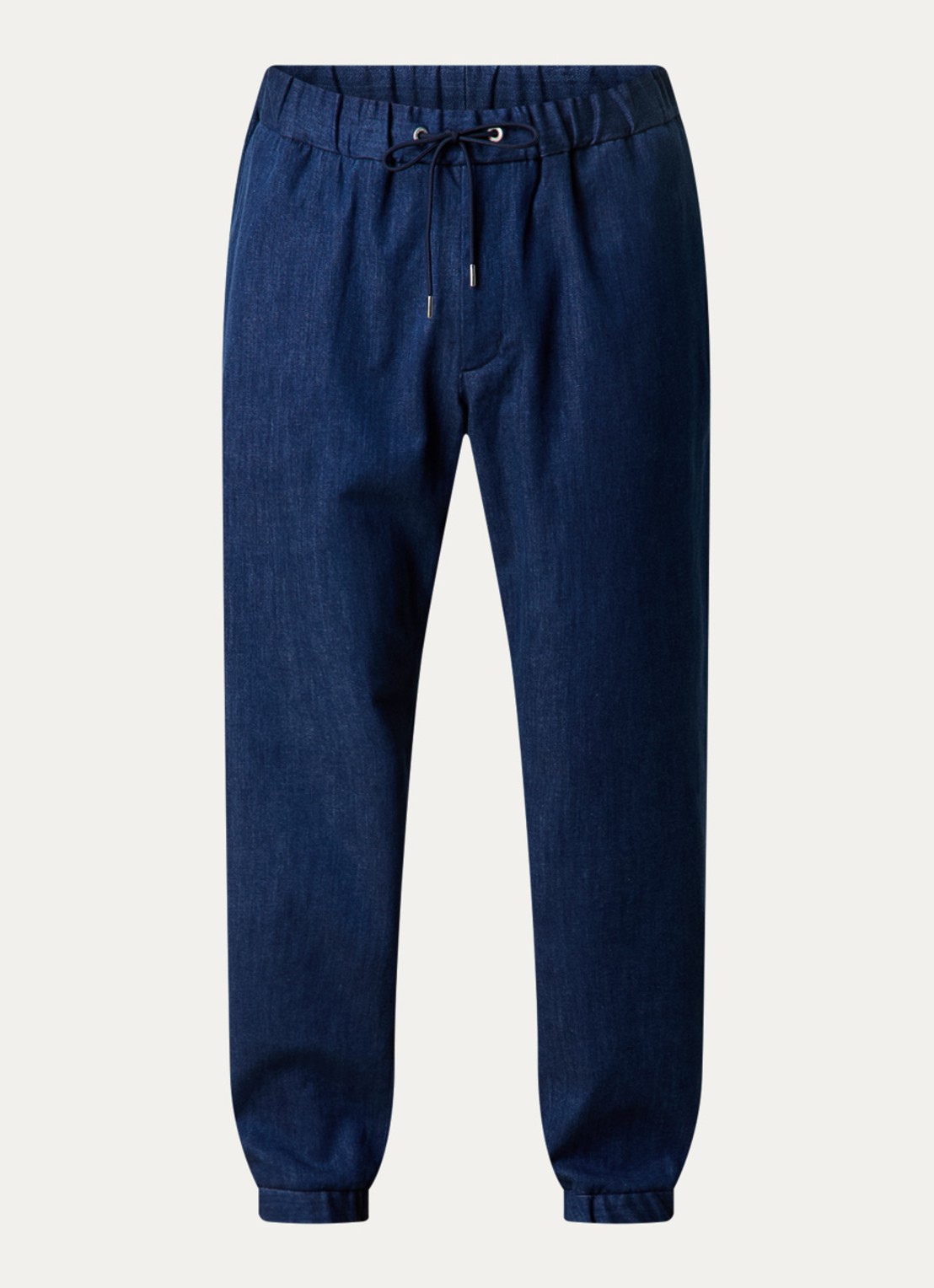 Moncler Tapered fit joggingbroek van chambray met steekzakken - voorkant 5 indigo